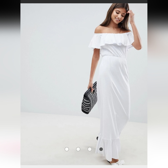 ASOS White ruffle maxi dress NWT - Picture 2 of 13
